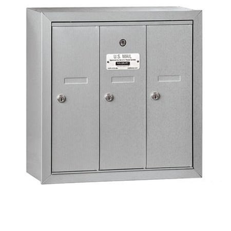 SALSBURY INDUSTRIES Salsbury Industries 3503ASP Vertical Mailbox - 3 Doors - Aluminum - Surface Mounted - Private Access 3503ASP